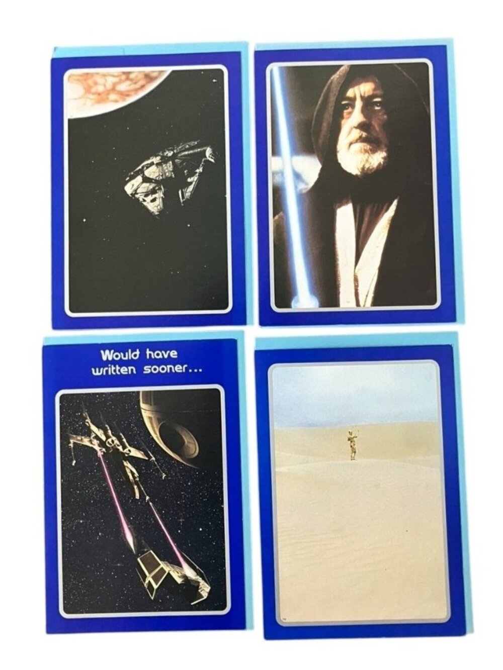 Vintage 1970s Star Wars Greeting Cards Set Of 4 With Envelopes